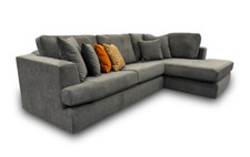 'Stratus' Corner Chaise Sofa Graphite Gracelands Fabric Large Right Hand Facing