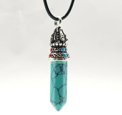 Blue turquoise necklace - blue,