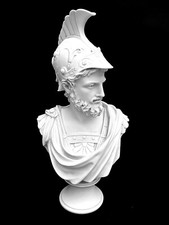 AJAX THE GREAT - CLASSICAL MARBLE BUST / SCULPTURE - MADE IN ENGLAND   16"   5kg