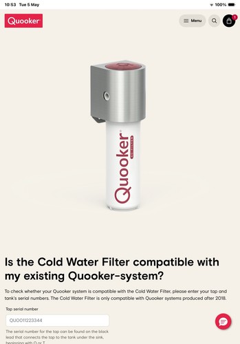 Cold water filter compatible - filter,