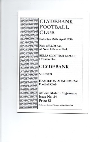 Clydebank v hamilton - 95/96,