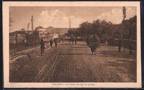Postcard valona nuova via - valona,,