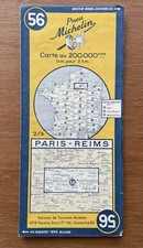 Vintage 1952 Michelin Map No.56 - Paris & Reims