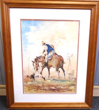 FRAMED OIL PAINTING Of The Australian Outback By Peter Hughes Signed By Artist