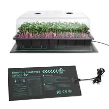 Heated  Indoor Plant Propagator Seed Tray Set Kit, Grow Light,  Heat Mat 58x37cm