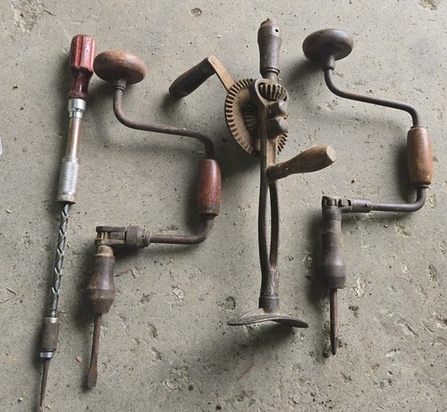 Lot vintage hand drills - lot,