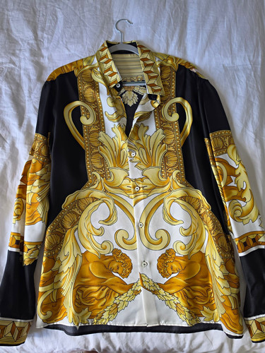 Versace baroque silk button - versace,
