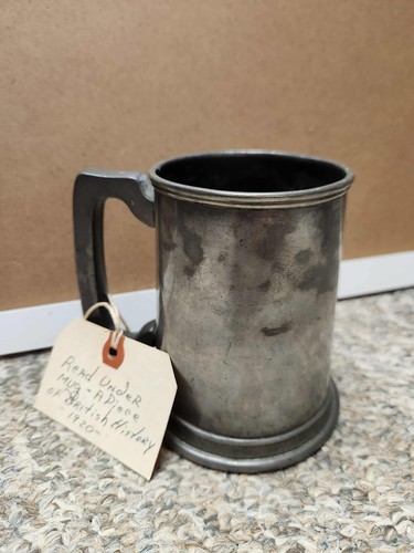 Antique glass bottom tankard - glass,