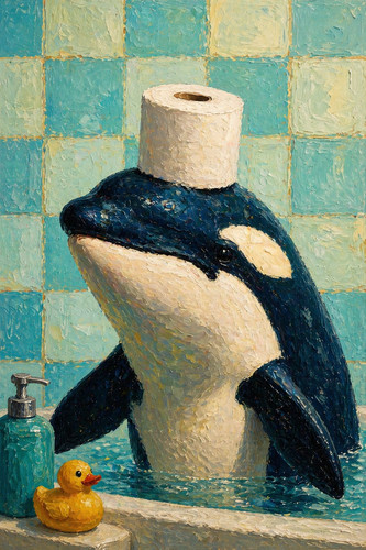 Funny orca bathroom toilet - orca,