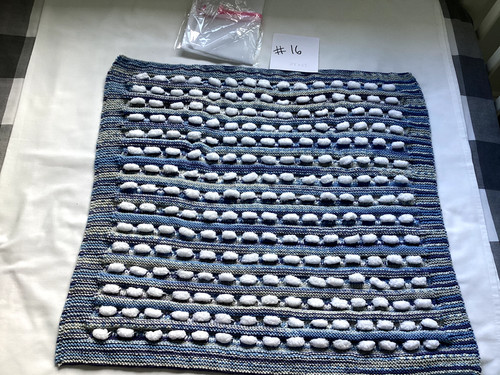 Hand knitted blue - mix, &