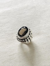 The Great Frog Small Feather Smoky Quartz Setting Ring (size I)