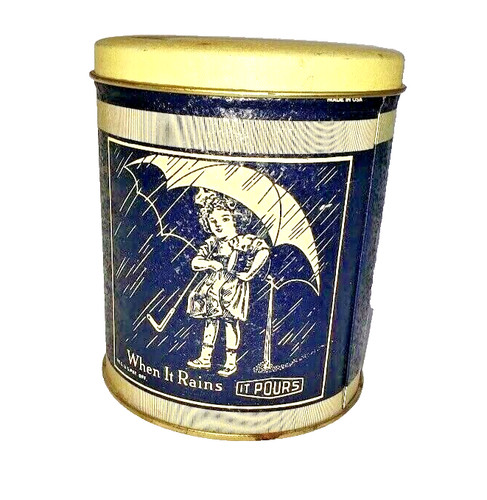 Vintage morton salt - morton's, tin