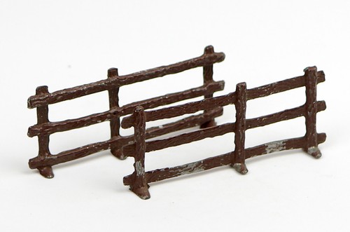 Cast metal bar post rail - 3-bar,