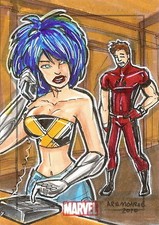 Marvel Heroes & Villains Sketch Card drawn by Arie Monroe - Rittenhouse