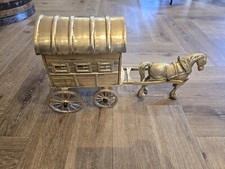Vintage Solid Brass Horse Cart