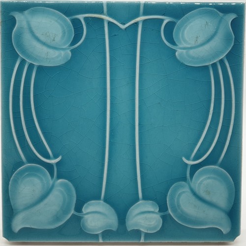 Art nouveau fireplace tile - fireplace,