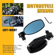 7/8'' Pair Motorcycle Motorbike Handle Bar End Rearview Side Mirrors For Yamaha