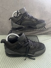 Kids NIKE JORDAN SPIZIKE Black Cat Leather FQ3950-001 Trainers UK5  