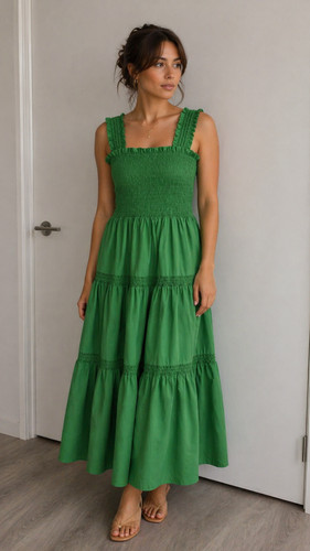 Green maxi dress with - dress,