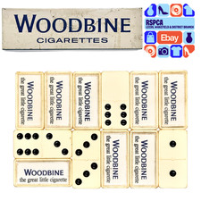 Will's Woodbine Cigarettes Vintage Dominoes Set White Advertising Metal Tin