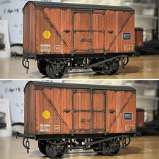 O Gauge Boxed Dapol BR Bauxite Geest 8T Banana Van *PRO WEATHERED LOOK*