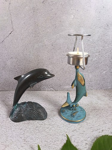 Vintage dolphin tea light - vintage,