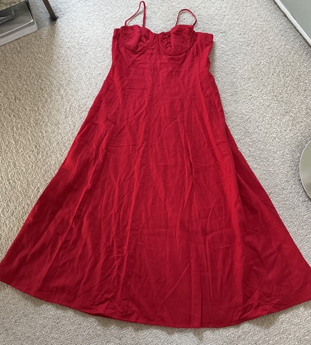 Zara red linen mix - red, size