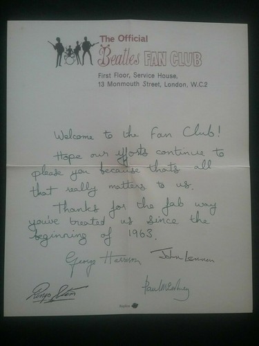 Fan club letter - club,