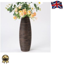 Versatile 34 cm Brown Oval Vase - Perfect for Fresh Flowers and Centerpieces
