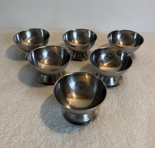 Stainless Steel Ice Cream Sundae Dessert Bowls 6x Vintage Dishes Retro Kitchen