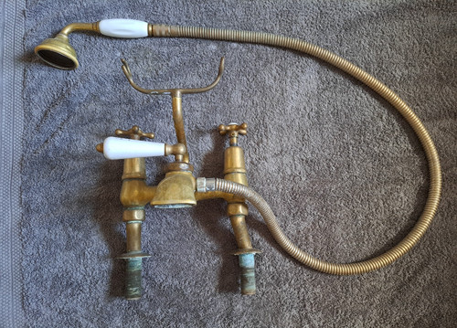 Vintage solid brass bath - vintage,