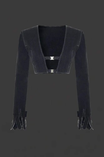 Luciano cropped denim bolero - luciano,