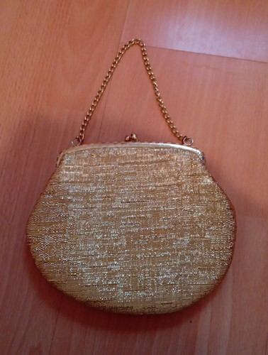 Vintage gold lurex evening - lurex, bag