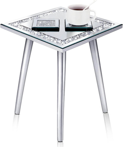 Modern silver mirrored end - modern,