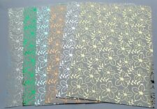 Kanban 6 A4 Sheets Flowers & Leaves Foiled Card Stock P&P C Discounts