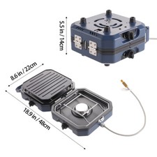 Iron Oval Grill Grates & Foldable Gas Grill Outdoor Picnics Camping BBQs Cooking