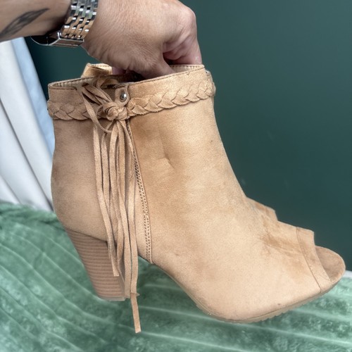 Size peep toe western - toe,
