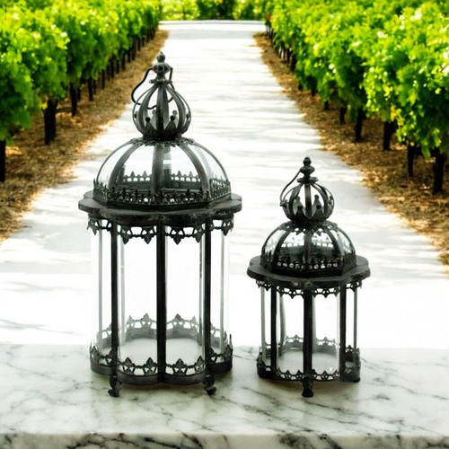 Garden lanterns set green - of,