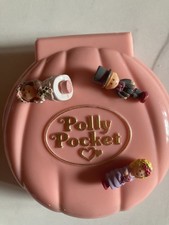 POLLY POCKET NANCY'S WEDDING DAY COMPACT WITH ORIGINAL 3 FIGURES PINK SHELL