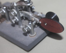Bug/keyer knob & paddle PLA/mahogany for Vibroplex CW/ham Morse key telegraph