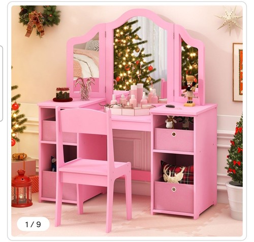 Costway kids pink vanity - kids, table