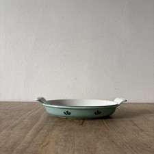 Vintage Rustic Green Cast Iron Small Gratin Roasting Pan Dru Holland Tulip