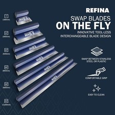 PLASTERING SPATULA Refina X Skim Stainless Steel Spatula Roll Grip 0.03mm Blade