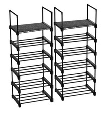 2x 6 TIER SHOE RACK STAND