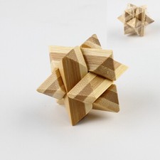 Wooden Intelligence Toy Chinese Brain Teaser Game 3D IQ Puzzle for Kids Adults
