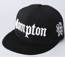 COMPTON Los Angeles Hip Hop Cali Black Snapback Flat PEAK Adjustable Hat Cap