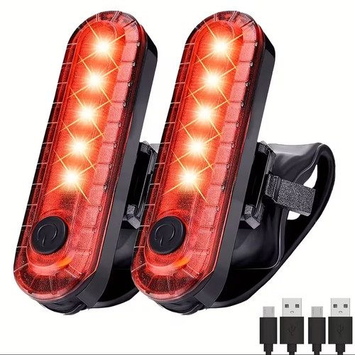 Usb rechargeable led bike - 2x,