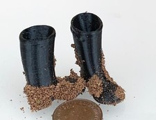Dolls House Muddy Black Plastic Wellingtons Gum Boots 1:12 Scale  Wellies tumdee