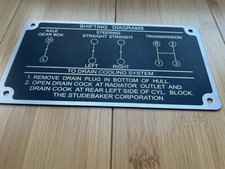 studebaker weasel t24 m29 M29c  g179 US WWII  Shifting Diagrams ID plate. Alu