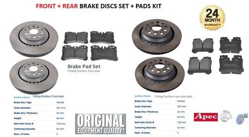Front rear brake discs and - rear,